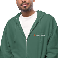 OpenSnow logo - Unisex fleece zip up hoodie