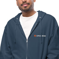 OpenSnow logo - Unisex fleece zip up hoodie